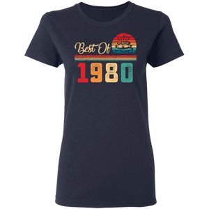 40th Birthday Gift Retro Vintage Best Of 1980 G500L Ladies' 5.3 oz. T-Shirt