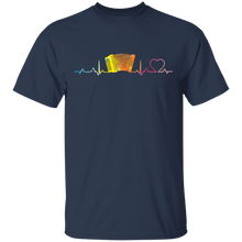 Load image into Gallery viewer, Retro Heartbeat Accordion Musician Gift G500 5.3 oz. T-Shirt
