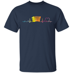 Retro Heartbeat Accordion Musician Gift G500 5.3 oz. T-Shirt