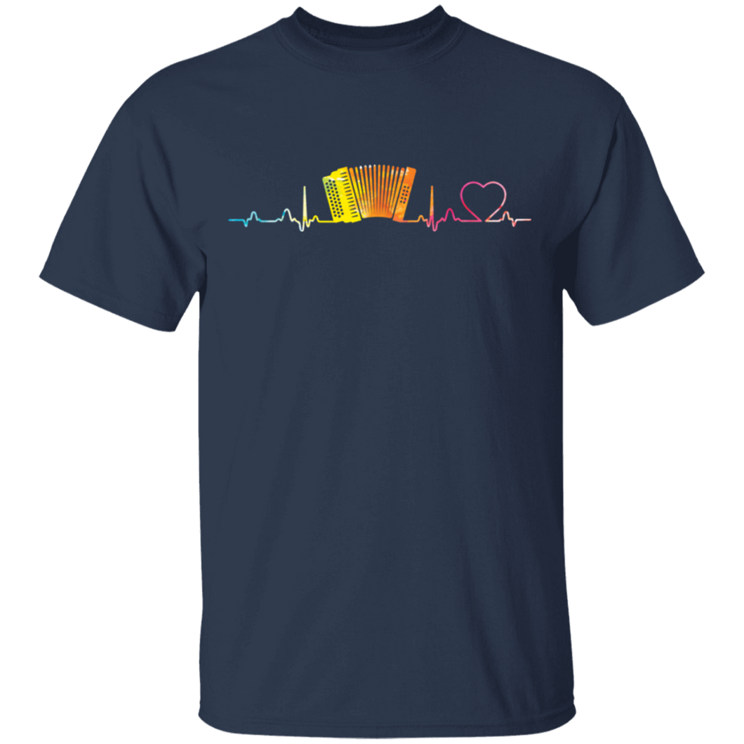 Retro Heartbeat Accordion Musician Gift G500 5.3 oz. T-Shirt