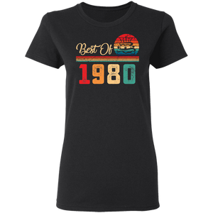 40th Birthday Gift Retro Vintage Best Of 1980 G500L Ladies' 5.3 oz. T-Shirt