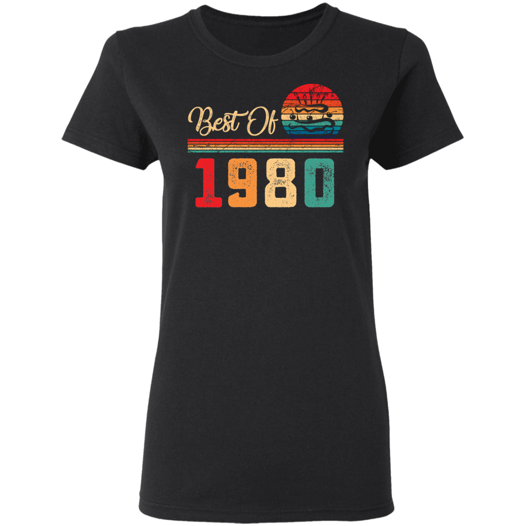 40th Birthday Gift Retro Vintage Best Of 1980 G500L Ladies' 5.3 oz. T-Shirt