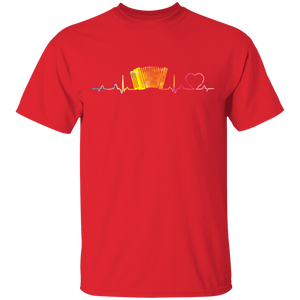 Retro Heartbeat Accordion Musician Gift G500 5.3 oz. T-Shirt