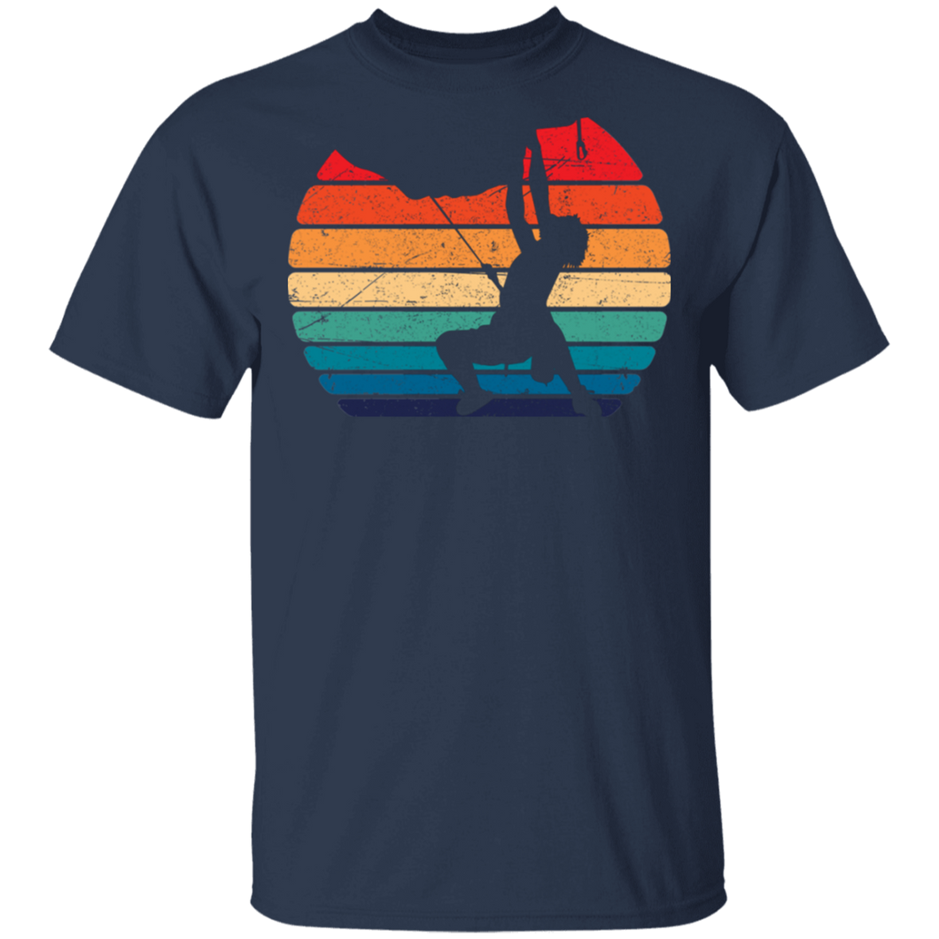 Rock Climbing Retro Moon Mountain Climber Gift G500 5.3 oz. T-Shirt